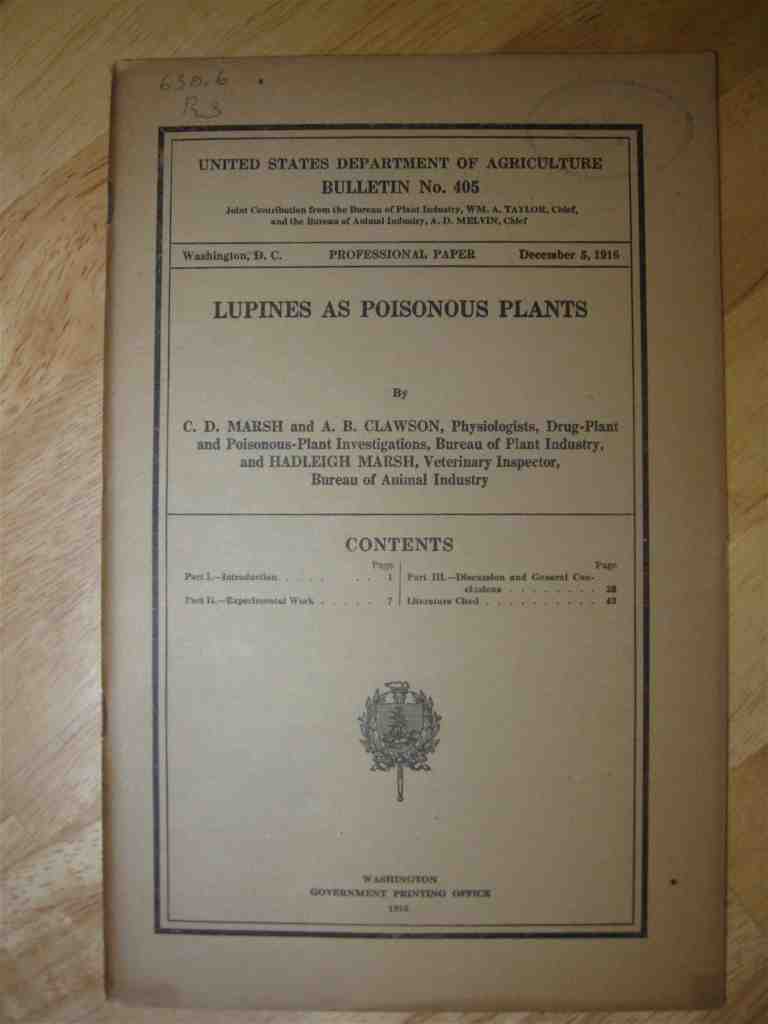 Image for LUPINES AS POISONOUS PLANTS